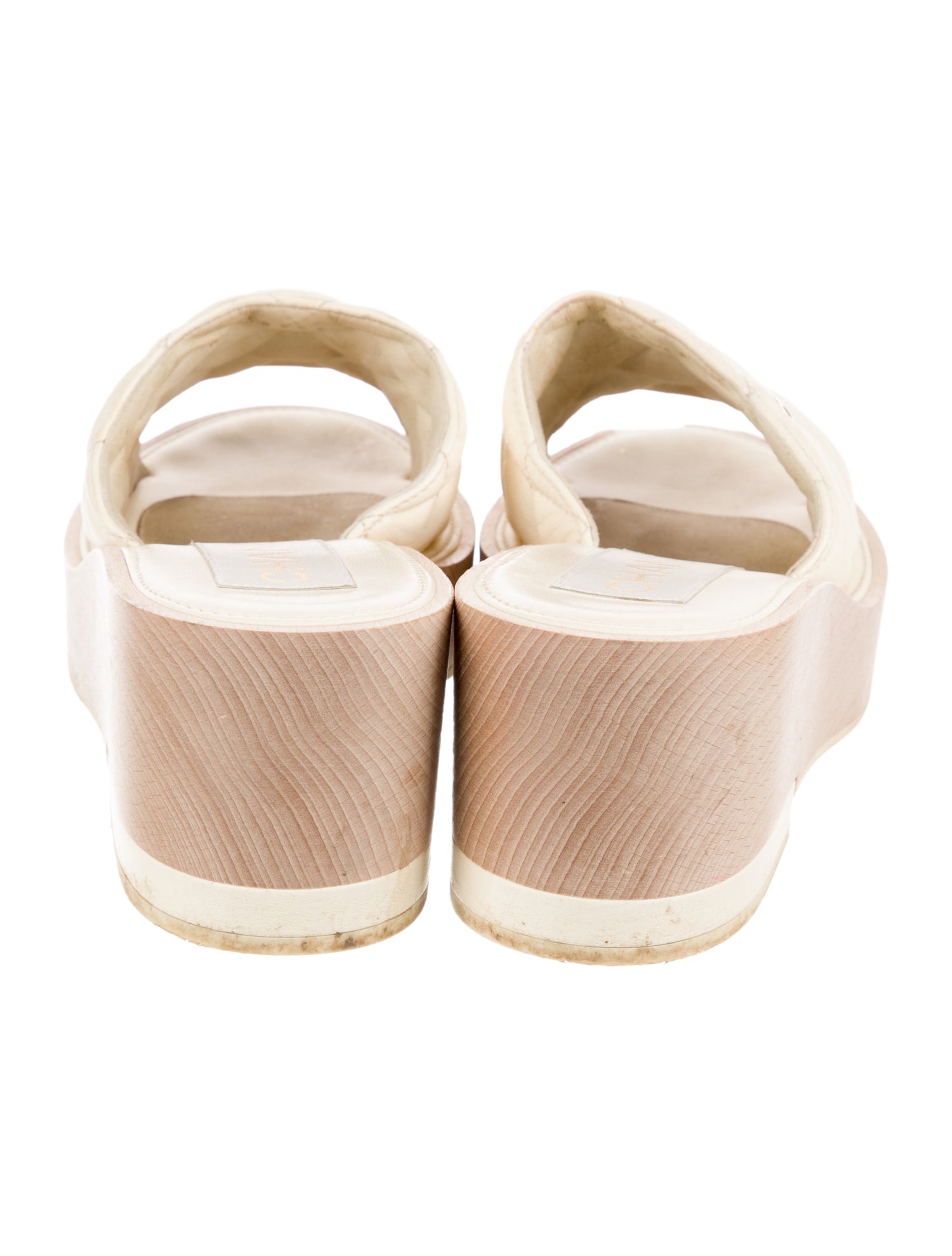 Chanel Interlocking CC Logo Leather Slides